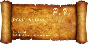 Pfeil Vilmos névjegykártya